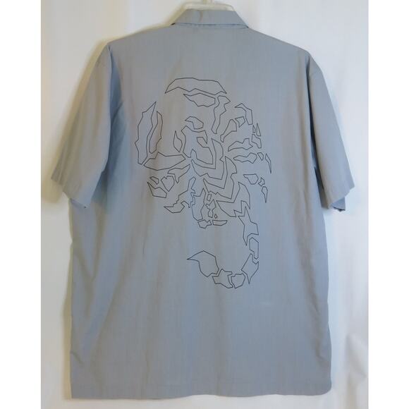 Vintage 725 ORIGINALS Scorpion Button Down Shirt Size XL Men Gray Streetwear Y2K - Picture 3 of 8